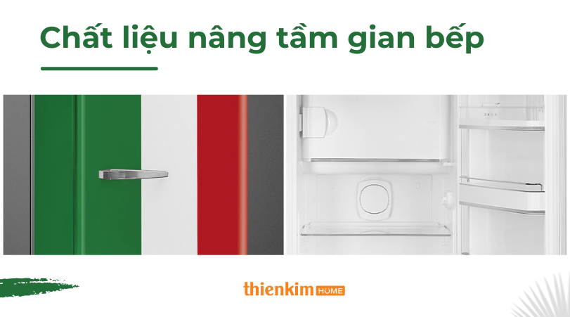 Chất liệu nâng tầm gian bếp Tủ lạnh Smeg FAB28RDIT5 535.14.537